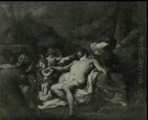 Le Christ Mort Pleure Par La Vierge Et Les Anges by Bertholet Flemal
