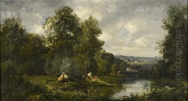 Un Dimanche Au Bord De L'eau 1858 - view 1
