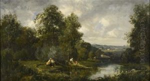 Un Dimanche Au Bord De L'eau 1858 by Camille Flers