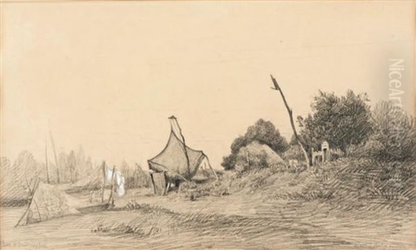 La Cabane En Bois; Chaumieres; Paysages (5 Works) - view 1