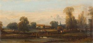 Landschaft Mit Heuwagen