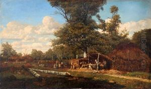 Le Bucheron Et Sa Famille A L'oree De La Foret