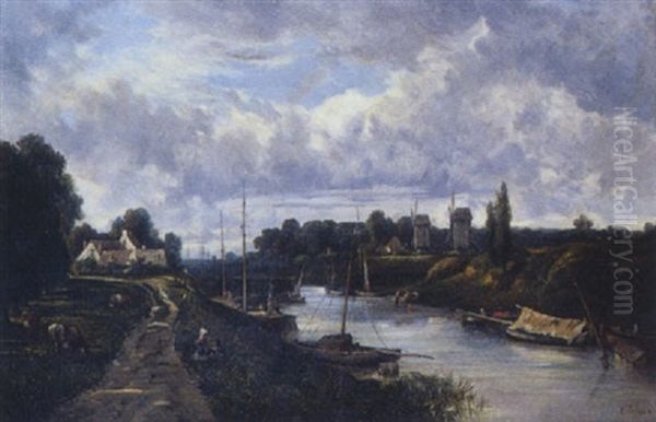Bord De Riviere Anime Avec Moulins - view 1