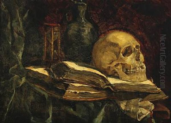 Memento Mori With Cranium And Books - view 1