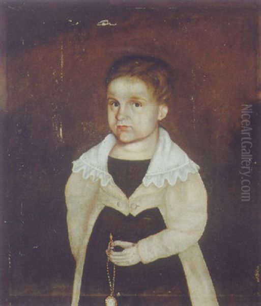 Portrait Of A Boy Holding A Watch On A Chain - view 1