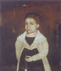 Portrait Of A Boy Holding A Watch On A Chain