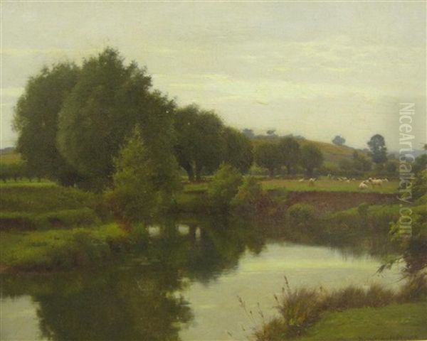 The Old Avon From Nafford, The Malvern Hills In The Distance - view 1
