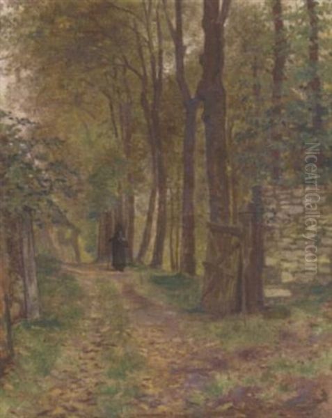 A Faggot Gatherer On A Country Lane - view 1