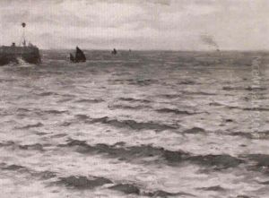 Sailing Ships Off A Jetty
