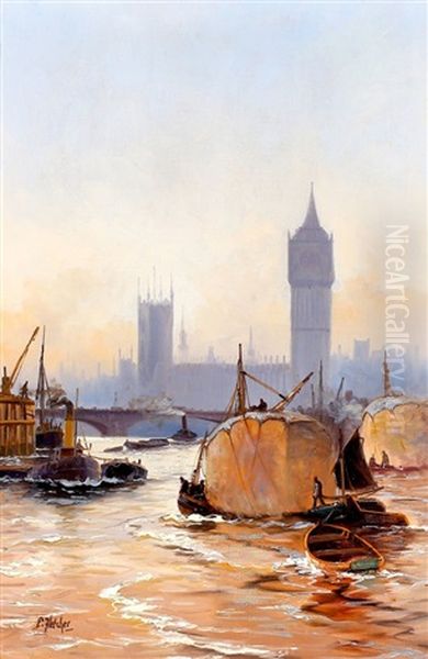 Pair Of Thames Views: Tower Bridge And Parliament - view 1