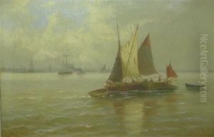 Fishing Boats Off The Coast by Edward Henry Eugene Fletcher