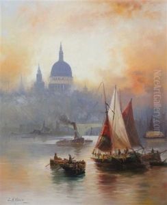 St Pauls From The Thames by Edward Henry Eugene Fletcher