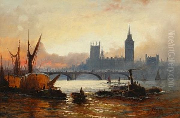 Shipping On The Thames Before Westminster (+ Another; Pair) - view 1