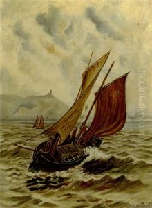 Fishing Boats Off A Coast by Edward Henry Eugene Fletcher