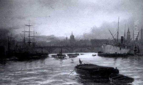 Shipping On The Thames, London (+ Another; Pair) - view 1