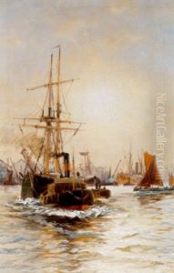 Shipping On The Thames by Edward Henry Eugene Fletcher