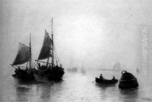 Fishing Boats In Calm Seas by Edward Henry Eugene Fletcher