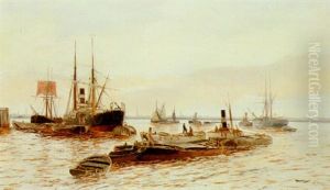 Barges, Lighters And Traders Working The Thames