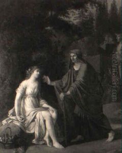 Vertumnus Und Pomona In Einem Park by Antoine-Claude Fleury