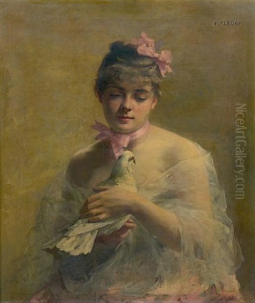 Portrait De Jeune Femme A La Colombe - view 1