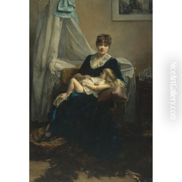 A Mother And Her Sleeping Child - view 1