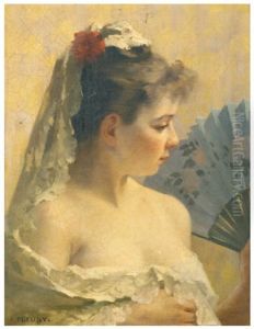 Jeune Femme A La Mantille Et Eventail Jeune Femme A La Mantille Et Eventail