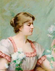 Portrat Einer Jungen Dame Mit Blumen Portrat Einer Jungen Dame Mit Blumen