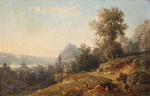 Vue Prise A Oberwessel, Sur Les Bords Du Rhin