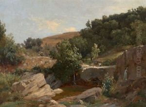 Paysage D'italie by Francois-Antoine-Leon Fleury