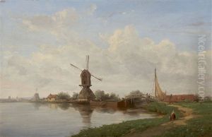 Paysage Au Moulin by Francois-Antoine-Leon Fleury