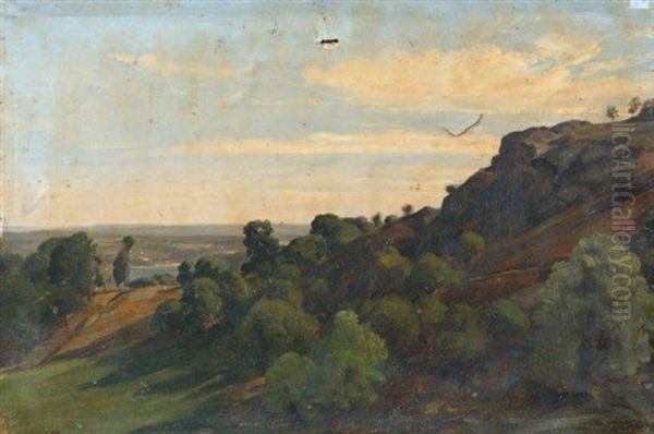 Paysage Aux Rochers Dominant Une Riviere Dans Le Limousin - view 1