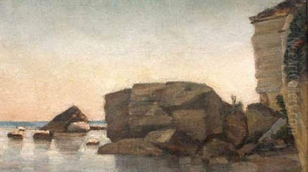 Etude De Rochers Au Bord De L'eau - view 1