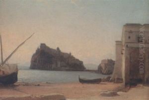Chateau De L'isle D'ischia by Francois-Antoine-Leon Fleury