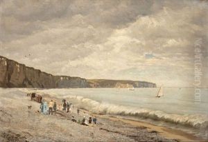 Plage Animee by August Emile Flick