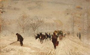 Paysage Sous La Neige by August Emile Flick