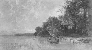 Ruderer In Mittagssonne by August Emile Flick
