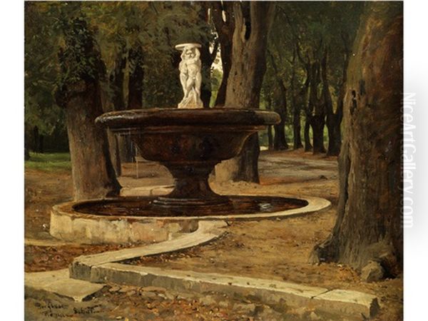 Brunnen Im Park Der Villa Borghese In Rom - view 1
