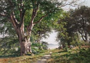 An Airy Summer Landscape by Paul Franz Flickel