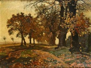 Herbstliche Baumallee Herbstliche Baumallee