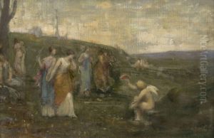 Allegorie : Cupidon Et Les Muses by Jean Ernest Aubert