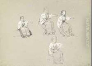 Studi Di Contadina by Jean Ernest Aubert