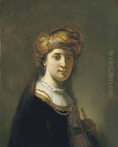 Portrait Of A Lady In A Turban, Half-length - view 1