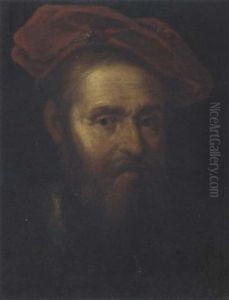 Portrait Of A Gentleman In A Red Cap by Govaert Flinck Cleve