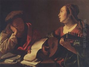 Die Mussestunde by Govaert Flinck Cleve