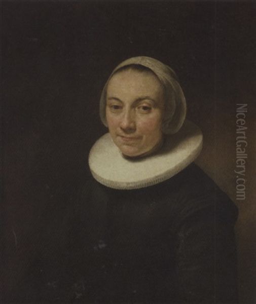 Portrait Of A Lady In A Black Dress With A Ruff And A White Head-dress - view 1