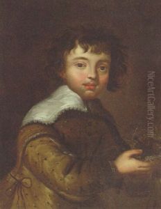 Portrait Of A Boy, Half-length In A Fawn Jacket And Lawn Collar, Holding A Bird's Nest