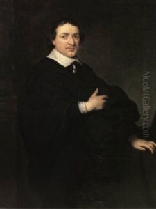 A Portrait Of A Gentleman, Three Quarter Length, His Left Hand Leaning On A Table A Portrait Of A Gentleman, Three Quarter Length, His Left Hand Leaning On A Table
