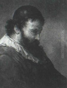 Portrait Of A Bearded Man Wearing A Cap by Govaert Flinck Cleve
