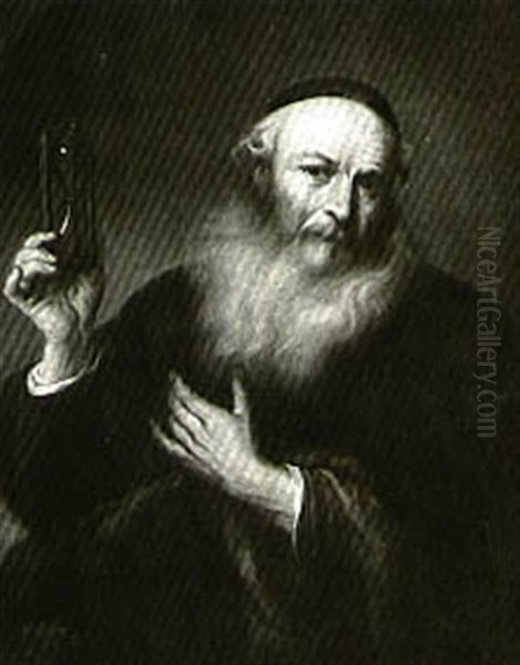 An Old Man Holding An Hourglass - view 1