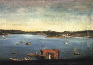 Timmerflade Og Sejlbade Pa Fjorden by Johannes Flintoe